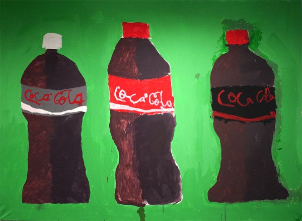 "Drei Coke", Acryl auf Leinwand, ca. 250 x 180 cm